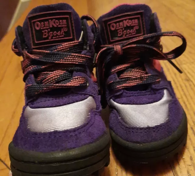 Vintage 1994 Osh Kosh B'gosh Little Girls Sneaker/boots Size 6 Purple