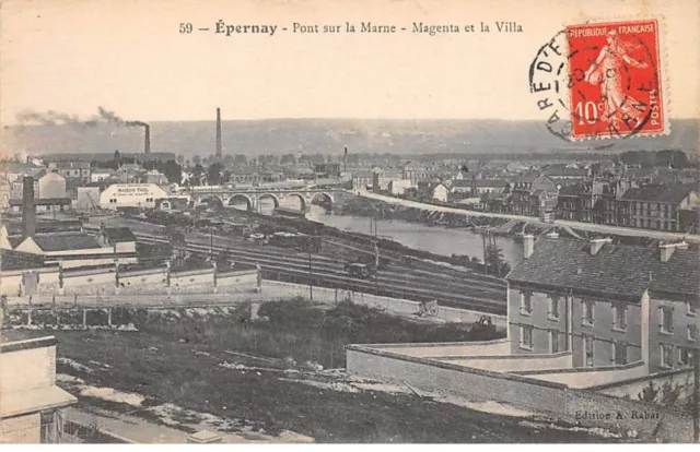 51 - EPERNAY - SAN24253 - Pont sur La Marne - Magenta et la Villa