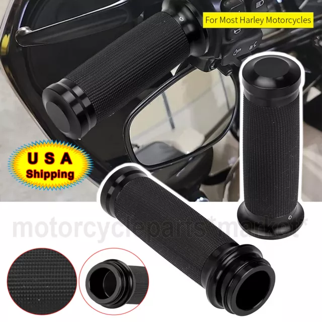 1" Handlebar Electronic Throttle Hand Grips For Harley Touring Street Road Glide