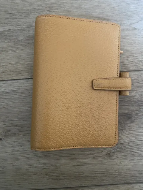 Filofax Pocket Planner Bridle (British Tan) Italian Leather 6-ring 4.5x5.5  NWOT