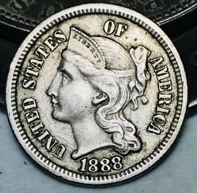 1888 Three Cent Nickel Piece 3C Ungraded Choice US Type Coin CC21708