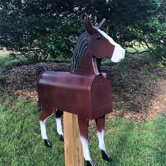 Horse Mailbox Outdoor Decorative Letter Postal Carton Metal Mail Magazine Box