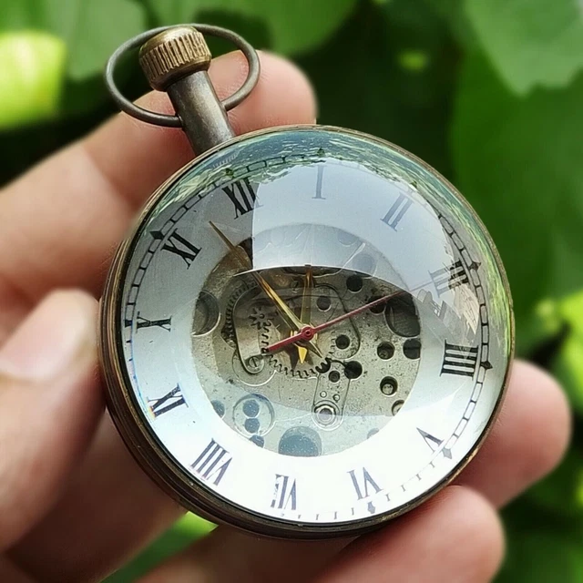 Antiguo Reloj de Escritorio de Latón Estilo Bola Decoración Mecánica Mesa Decorativa