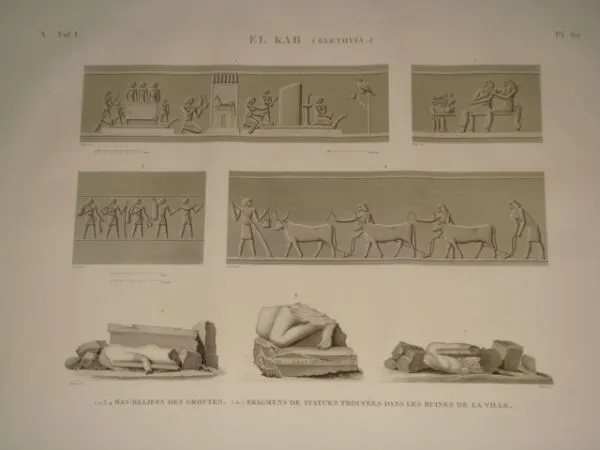 Gravure Originale DESCRIPTION EGYPTE Empire BAS-RELIEFS 9