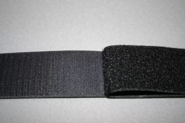 Hook and Loop Sew On Tape 50mm Black  1 metre