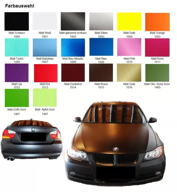 Premium Autofolie Matt (Luftkanäle) Car Wrap Auto Folie blasenfrei selbstklebend