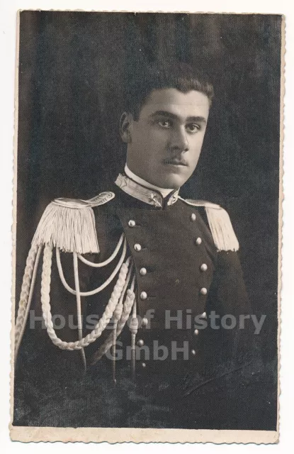 114630, Portraitfoto italienischer Soldat, Offizier, Fangschnur, Epauletten