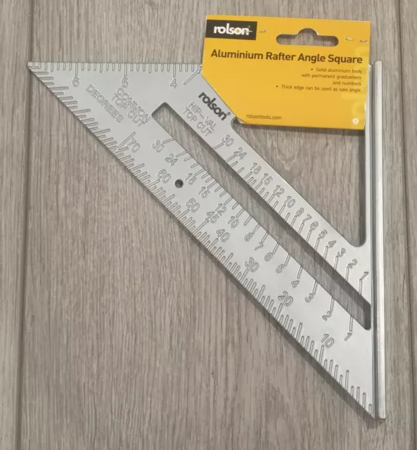 7" Roofing Square Aluminium Alloy Rafter Triangle Angle Guide Metric Rolson