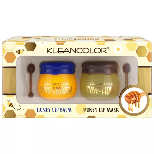 Kleancolor Symp-Honey Lip Care Set Honey Pot Lip Mask & Lip Balm Kit LG672