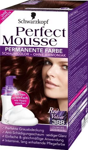 Schwarzkopf Perfect Mousse Permanente Couleur Niveau 3, 388 Sombre Rouge Marron