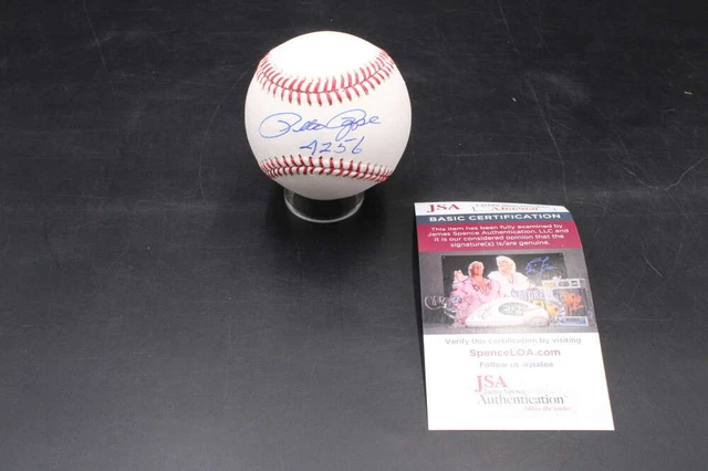 Pete Rose Signed Rawlings OML Baseball Inscribed 4256 Autograph JSA COA D8710