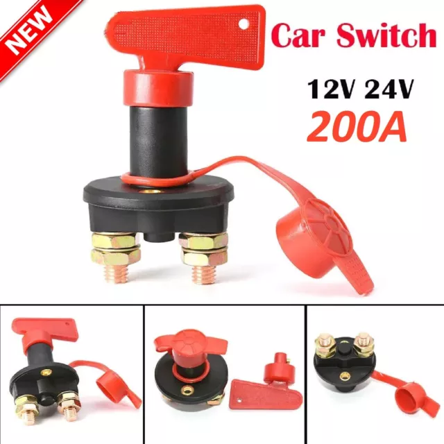 12V 24V Disconnect Battery Isolator Cut Off Kill Switch Key Car Marine Boat