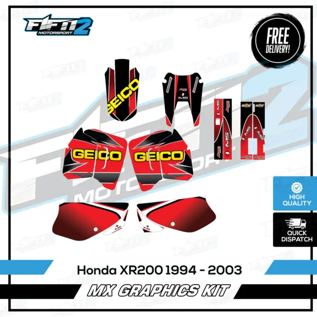 Honda XR200 1994 - 2003 Motocross Graphics Kit Yamaha Stickers Decals Wrap