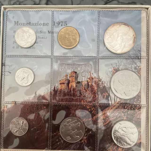 1975 monete dello stato confezione per numismatici repubblica di san marino FDC