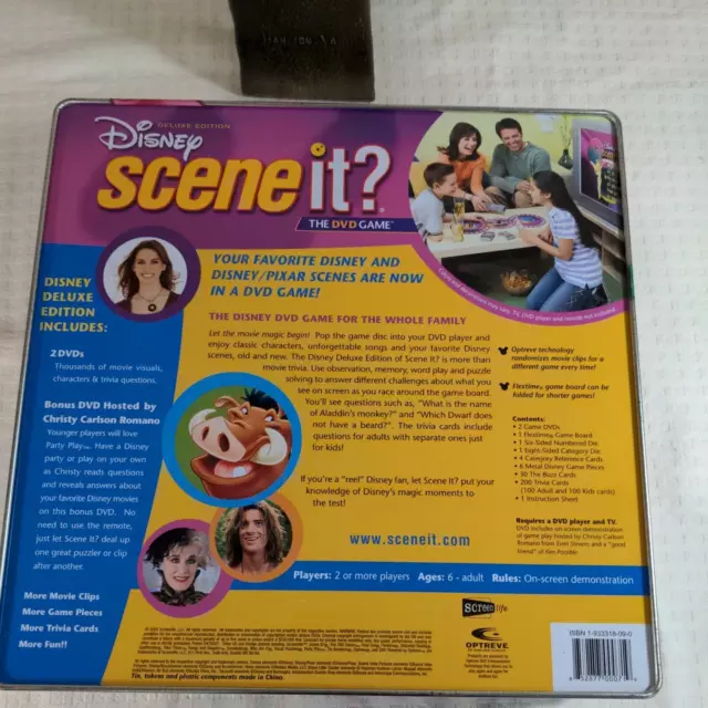 Disney Scene it? Deluxe Edition 2 DVD Board Game 2005 Collectors Tin COMPLETE 2