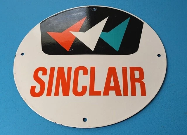 Vintage Sinclair Gasoline Porcelain Motor Oil Service Station Pump Sign