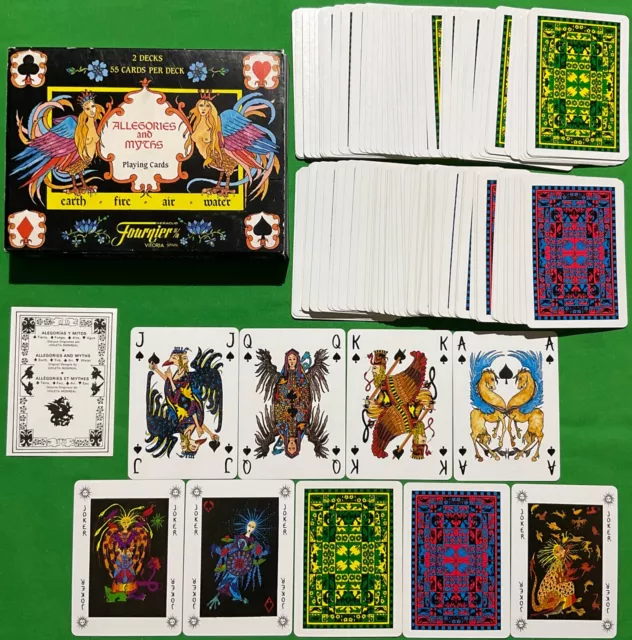 TWIN SET Old FOURNIER Non Standard ** ALLEGORIES + MYTHS ** Wide Playing Cards