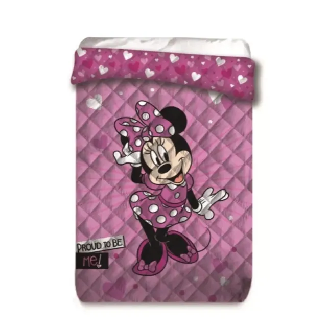 Copriletto trapuntato bambina Disney Minnie Mouse Proud to be me rosa  140x200cm