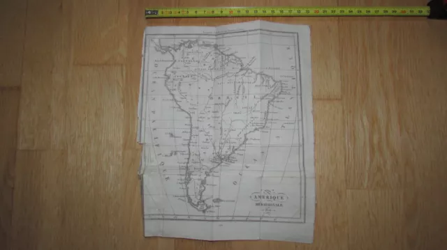 Carte ancienne Antique map Amérique du Sud Méridionale 1822 Brésil, Argentine...