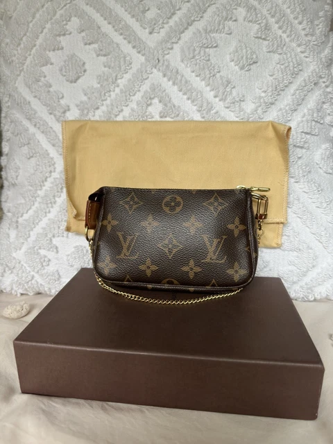 Louis Vuitton Pochette Accessoires Monogram Shoulder Bag Mini Brown Canvas