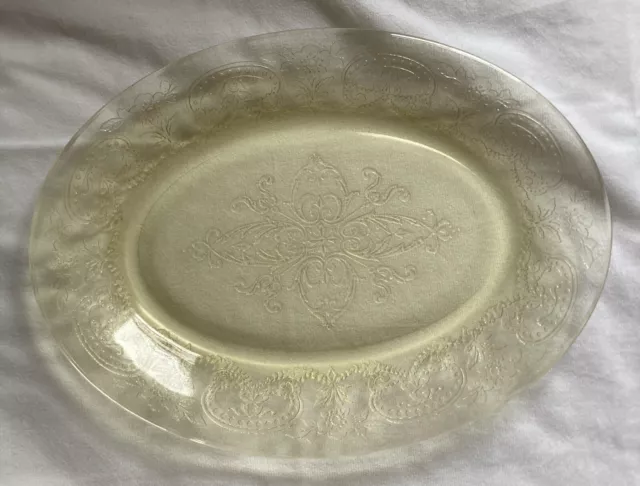 Vintage Indiana Depression Glass Yellow Oval Horseshoe Platter
