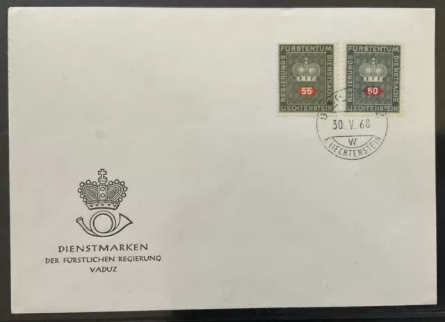 LIECHTENSTEIN 1950 40-41y gestempelt auf SAMMLERBELEG 1968 WEISSES PAPIER (G1953