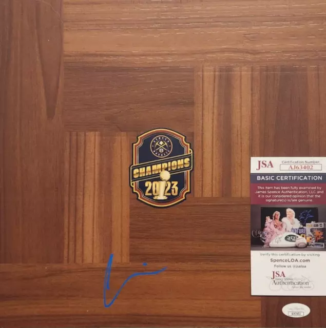 Christian Braun Signed Floorboard JSA COA #AJ63402 Denver Nuggets 2023 Champions
