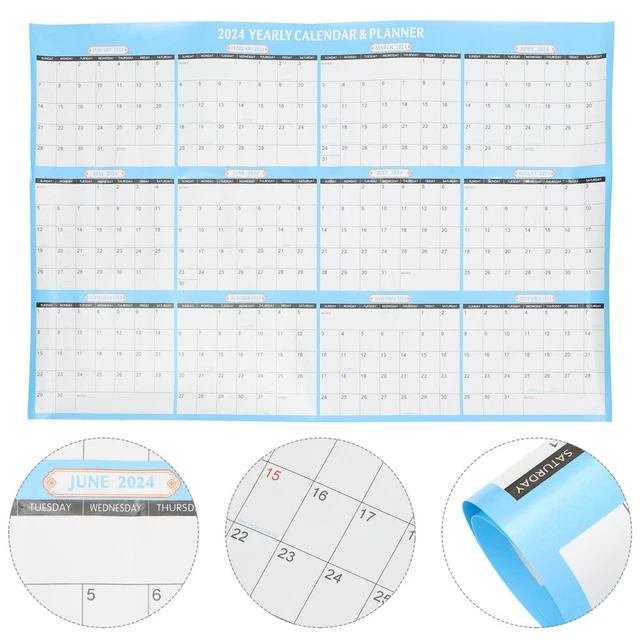 2024 WALL CALENDAR Mid Year Planner Appointment Yearly Double Sided 13