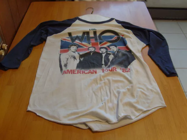 The Who Vintage 3/4 Sleeve Concert T Shirt American Tour 1982 Schlitz Knits Xl