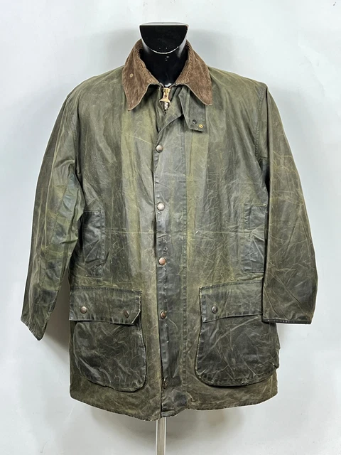 グリーン・ホワイト系 完成品♪ 90s BARBOUR moleskin blouson XL