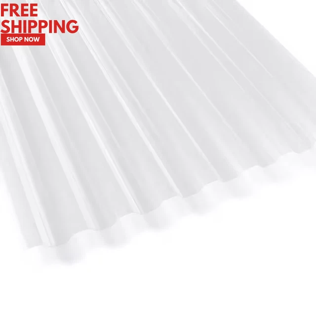 26 In. X 6 Ft. Roof Panel Polycarbonate Clear Corrugated Roofing Sheets Panels