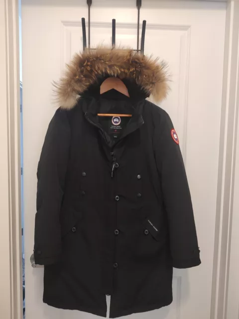 Authentic Canada Goose Kensington Parka Coat Jacket Coyote Fur Hood Black Medium