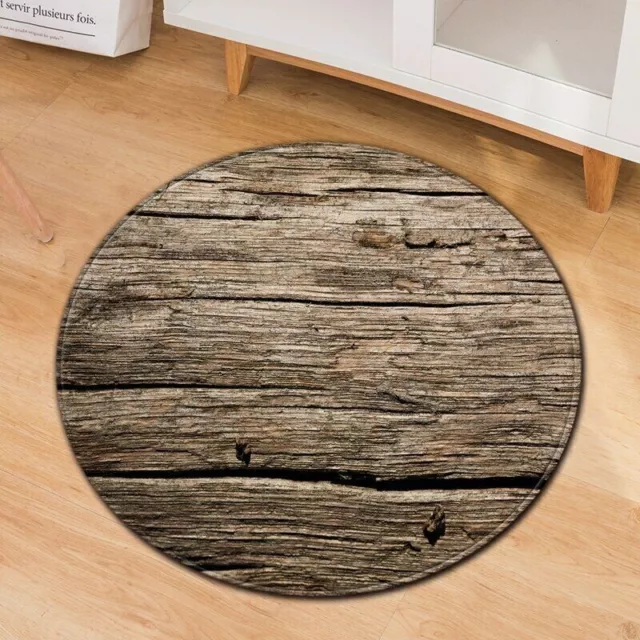 Round Carpets 3D Printed Wood Grain Rug Bedroom Rugs Lving Room Decor Carpet