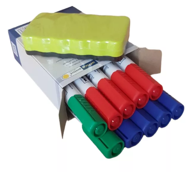 Whiteboardmarker 10er Set versch. Farbkombinationen Schwamm Stifte Boardmarker