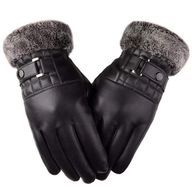 Velvet Dick warm Touch Screen Handschuhe Handschuhe aus Kunstpelz Leder Mitte