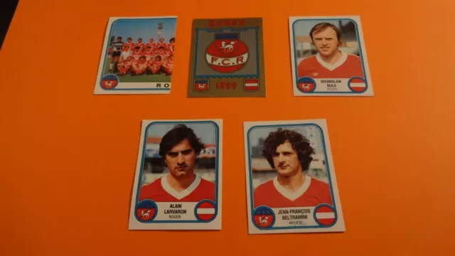 5 images FOOTBALL 83 ORIGINALES - équipe de ROUEN dont BADGE, BULA...