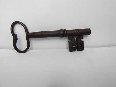 19c Victorian 5 inch Bridge Ward  Lock key wire Bow  original v3 3