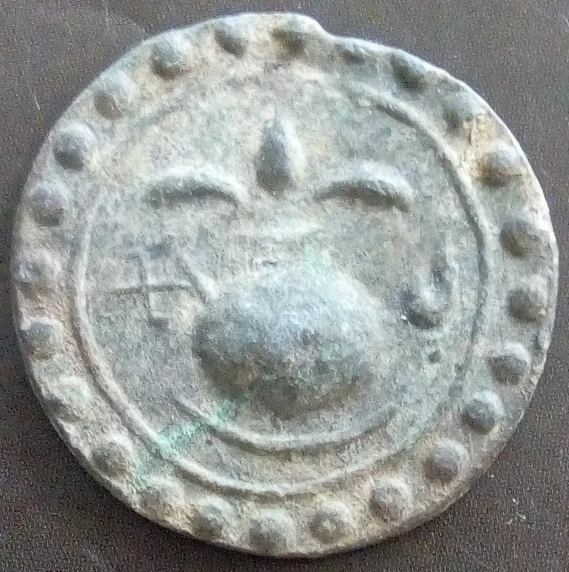 18th circa.--SOUTHEAST ASIA--ANCIENT COIN---POT LUCK WITH FLOWER--(1)