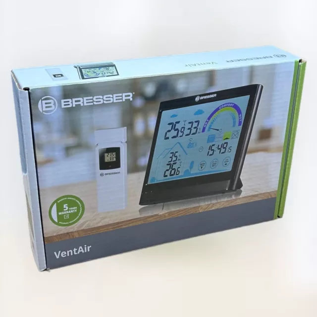 BRESSER VentAir 7007402 Touchscreen Wetterstation Funk-Thermo-Hygrometer NEU OVP