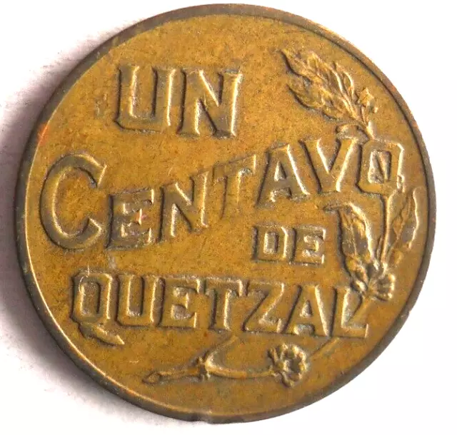 1944 GUATEMALA CENTAVO - LOW MINTAGE - Rare Coin - Lot #Y1