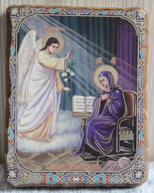 Handmade copy ancient ORTHODOX ICON Annunciation of the Blessed Virgin Mary 98A