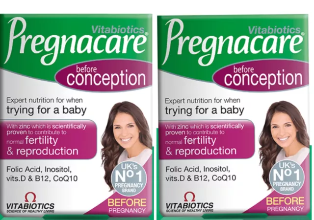 Vitabiotics Pregnacare Conception Pregnancy Vitamins 30's Sold As A PACK OF 2