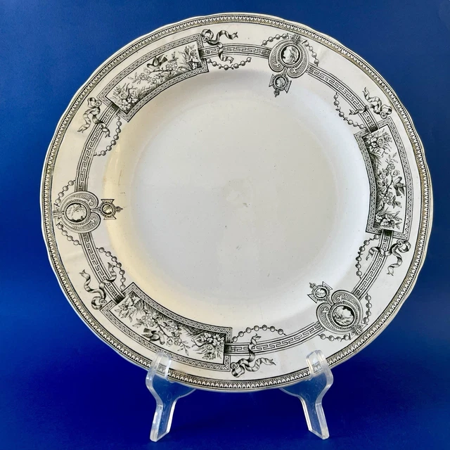 ANCIEN PLAT SAINT Amand et Hamage Nord Médaillon faïence Terre de