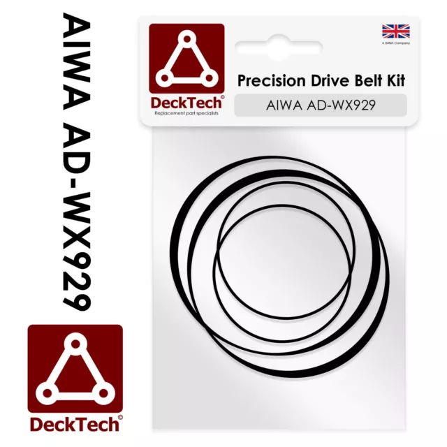 DeckTech™ Replacement Belts for Aiwa Cassette Deck AD-WX929 ADWX929