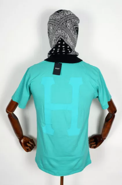 Huf worldwide Skateboard t-shirt Tee Over-Dye Classic H Brillant Aqua EN S