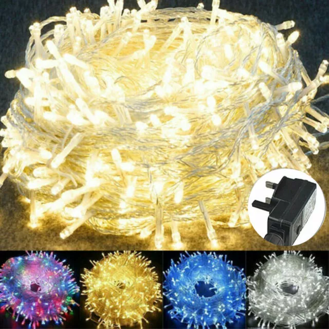 Waterproof Fairy String Lights 20-1000 LED Mains Christmas Tree Party Outdoor UK