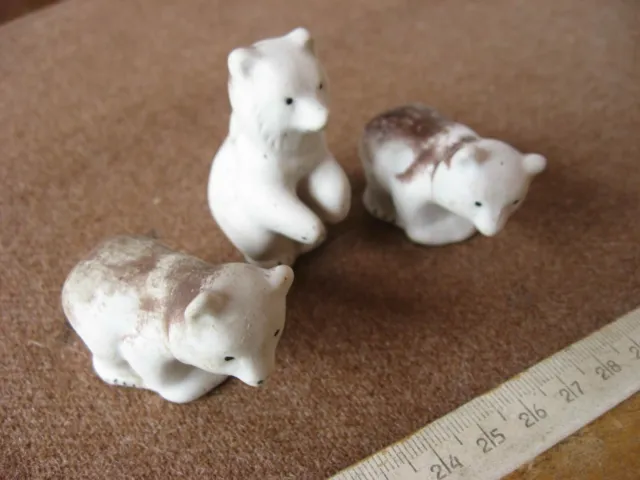 Antique Porcelain (biscuit) figurines, a group of three bears, USSR