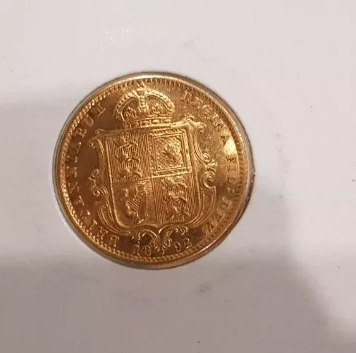 1892 Gold Half Sovereign Queen Victoria Jubilee Head Shield Back 2