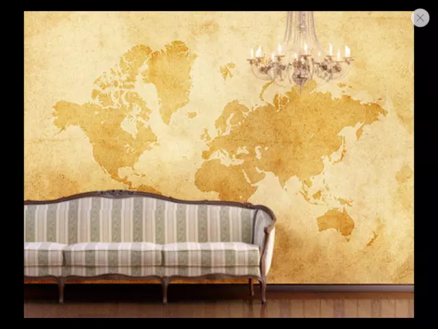 Photo wall mural VINTAGE  WORLD MAP 400CM X 280cm Wallpaper Wall art Wall decor