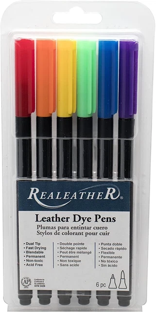 Marcadores de tinte de cuero Realeather, 6 piezas